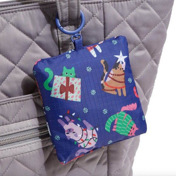 Vera Bradley Kitty Cat Tote Bag Charm  - NWT - Reusable Shopping Bag - Catnip - Picture 1 of 7